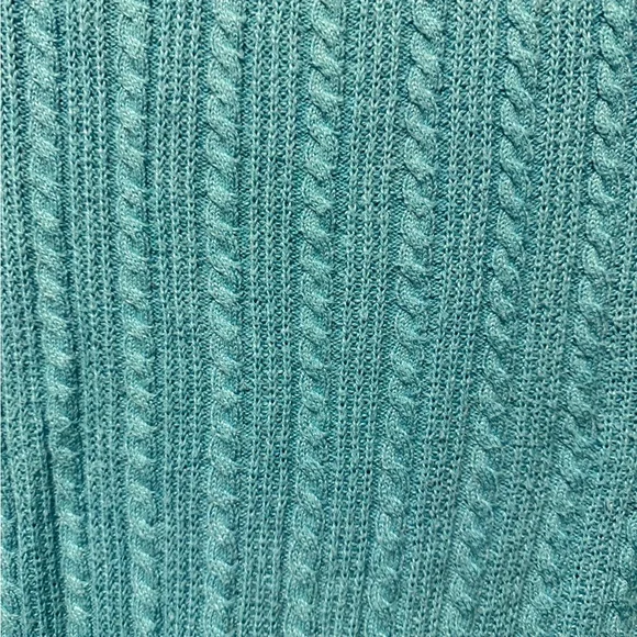 Talbots Women's Aqua Cable Knit Crewneck Sweater plus size 1x - Picture 4 of 5